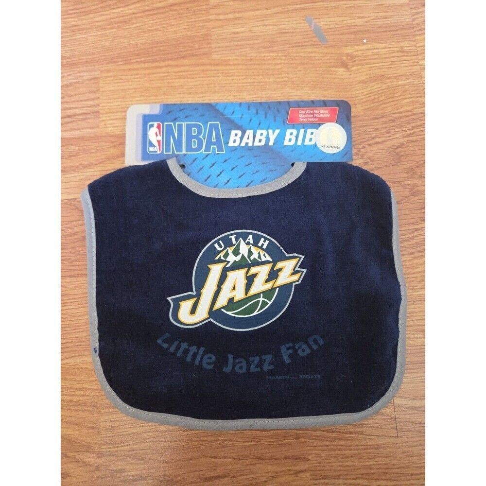 NBA Utah Jazz All-Pro Baby Bib NEW Basketball Infant Newborn Cotton Navy